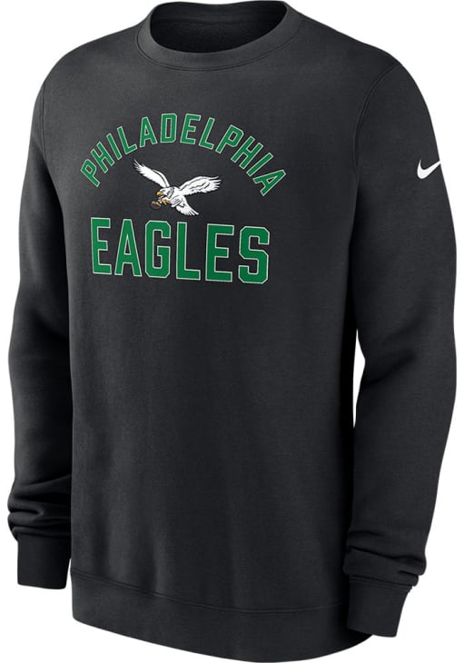 Nike Philadelphia Eagles Mens Black Number One Graphic Long Sleeve Crew Sweatshirt