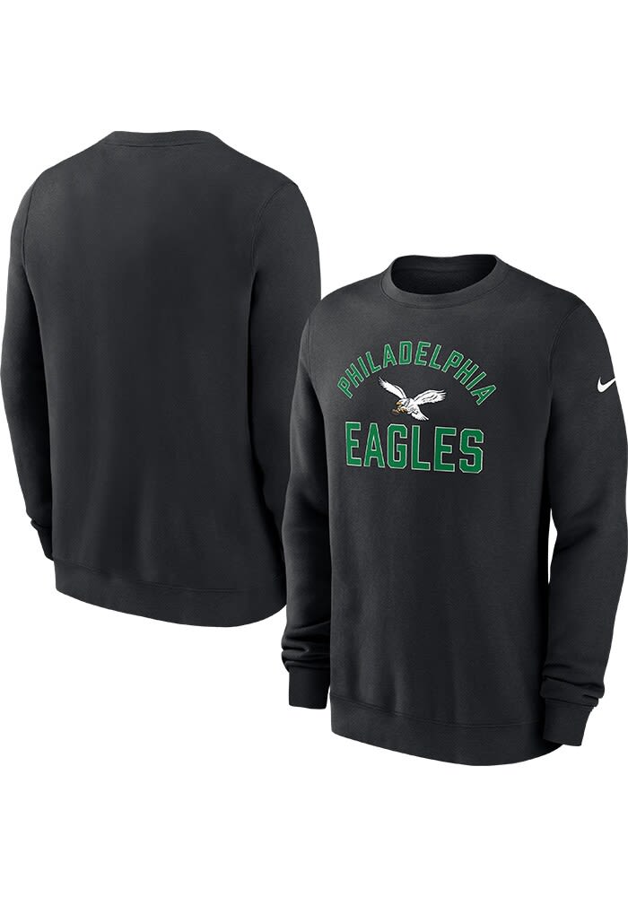 【Nike】Philadelphia Eagles Club Men's Nike NFL PulloverCrew Nike Philadelphia Eagles Mens BLACK Number One Graphic Crew