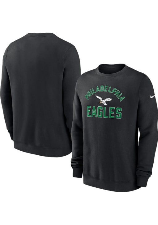 Nike Philadelphia Eagles Mens Black Number One Graphic Long Sleeve Crew Sweatshirt