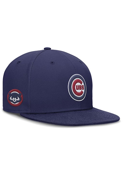 Chicago Cubs Mens Circle Logo Round Bill ROYAL Nike Fitted Hat
