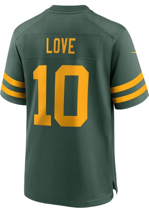 Jordan Love   Green Bay Packers Green Alt Game Football Jersey