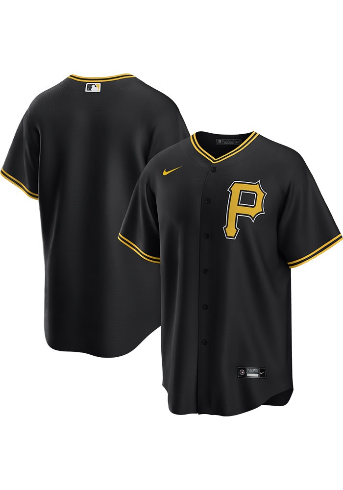 Pittsburgh Pirates Mens Nike Replica BLACK Alternate Jersey - 17321294