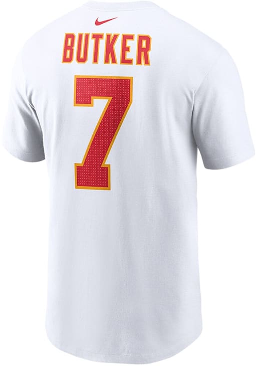 Harrison Butker Kansas City Chiefs WHITE Road FUSE Short Sleeve