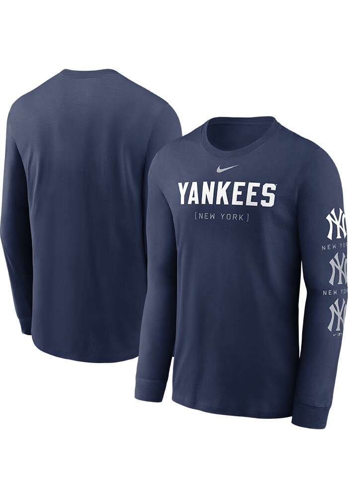 Nike New York Yankees Repeater Long Sleeve T Shirt NAVY - 173213154