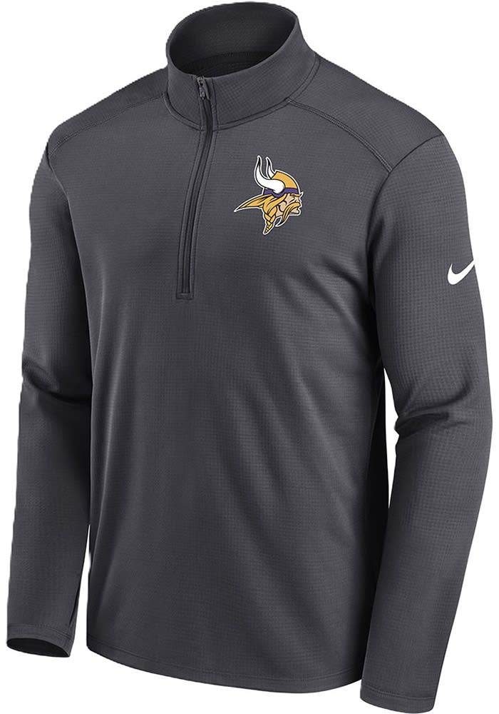 jm！ Nike Minnesota Vikings Mens ANTHRACITE Pacer Pullover - 173213265