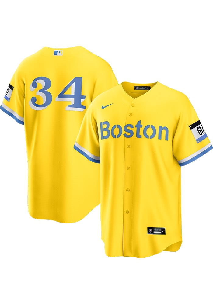 Men s Nike David Ortiz Gold Boston Red Sox Retired Player City Connect Replica Jersey