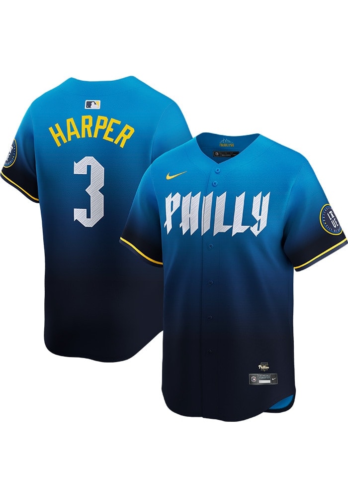 Bryce Harper Philadelphia Phillies Mens BLUE City Connect Limited