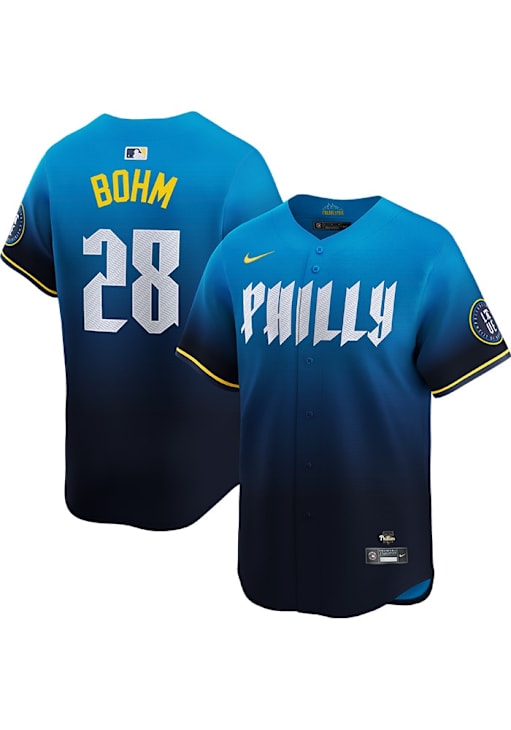 Alec Bohm Philadelphia Phillies Mens BLUE City Connect Limited