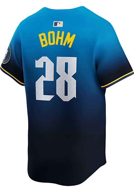 Alec Bohm Philadelphia Phillies Mens BLUE City Connect Limited