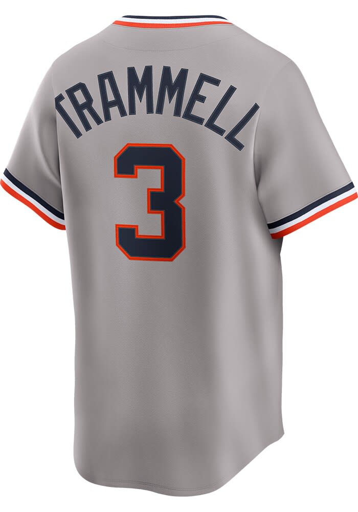 Detroit Tigers Alan Trammell Nike GREY Throwback Cooperstown