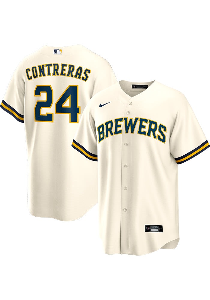 William Contreras Milwaukee Brewers Mens Replica IVORY Home Jersey