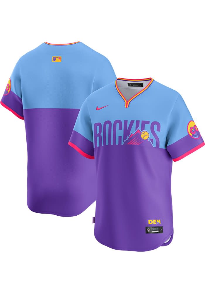 Nike Colorado Rockies Mens PURPLE City Connect Limited Baseball