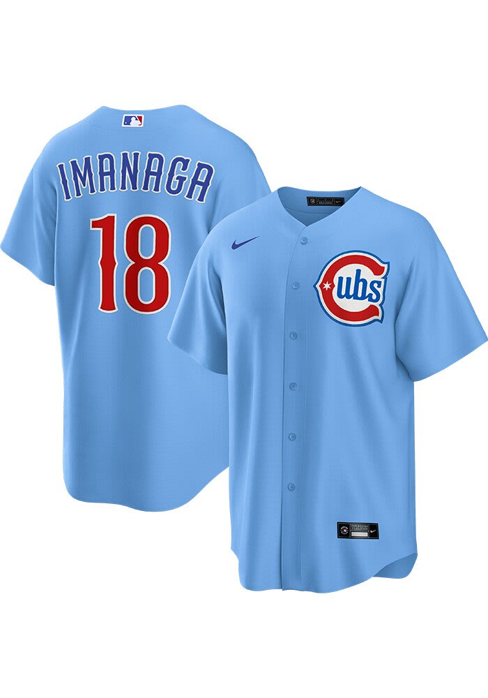 IMANAGA 18 ユニフォーム 2色セット Shota Imanaga Chicago Cubs Mens Replica LIGHT BLUE Alt Jersey
