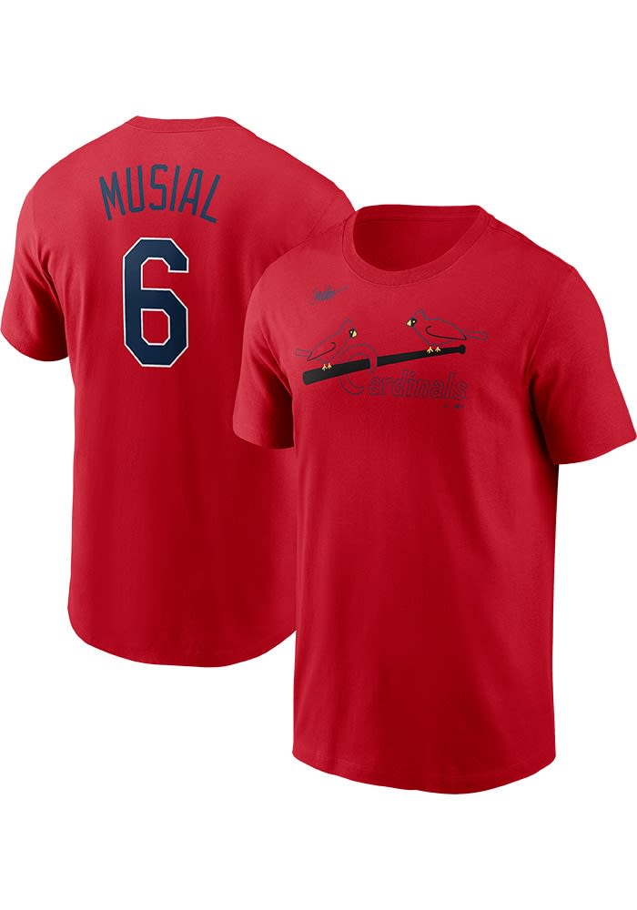 Stan Musial St Louis Cardinals Red Name And Number Short Sleeve