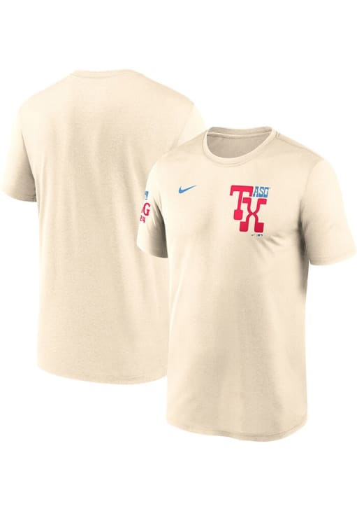Nike Texas Rangers Tan 2 Hit Legend Short Sleeve T Shirt