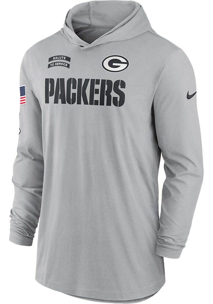 Nike Green Bay Packers Mens GREY Salute to Service Lightweight