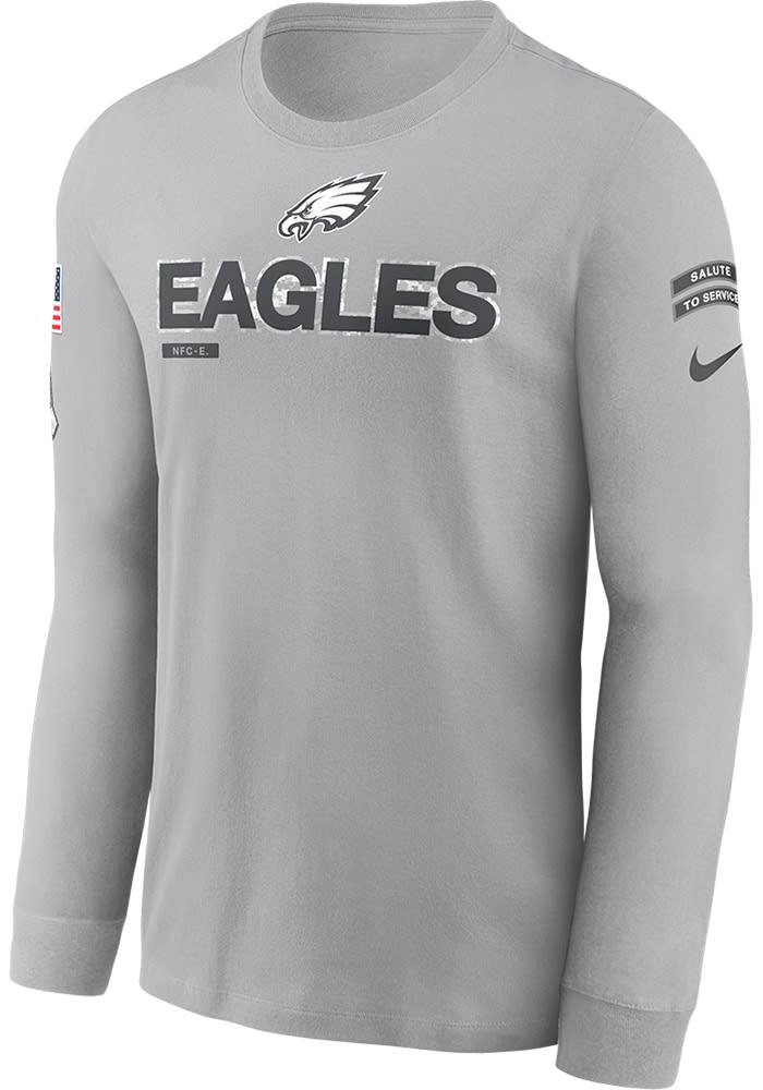 Nike Philadelphia Eagles Salute to Service Long Sleeve T Shirt GREY