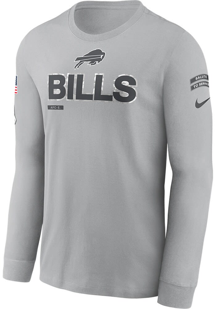 Nike Buffalo Bills Salute to Service Long Sleeve T Shirt GREY