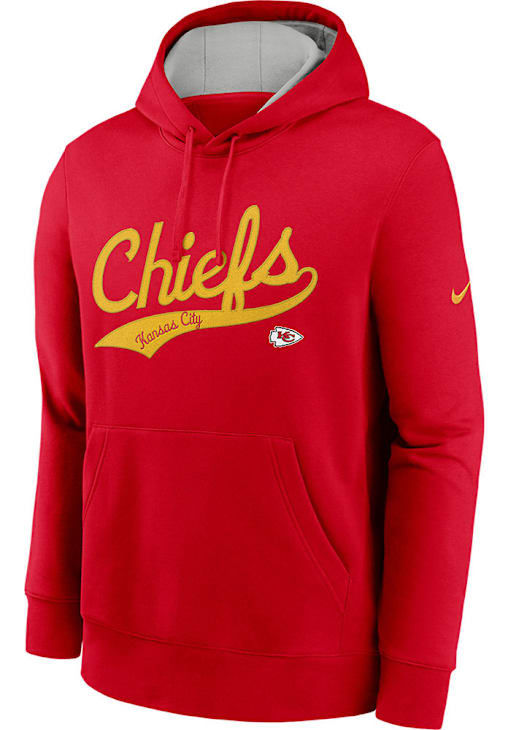 Nike Kansas City Chiefs Mens Red Rewind Club Fleece Long Sleeve Hoodie