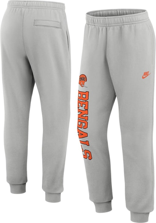 Nike Cincinnati Bengals Mens Grey Rewind Club Fleece Sweatpants