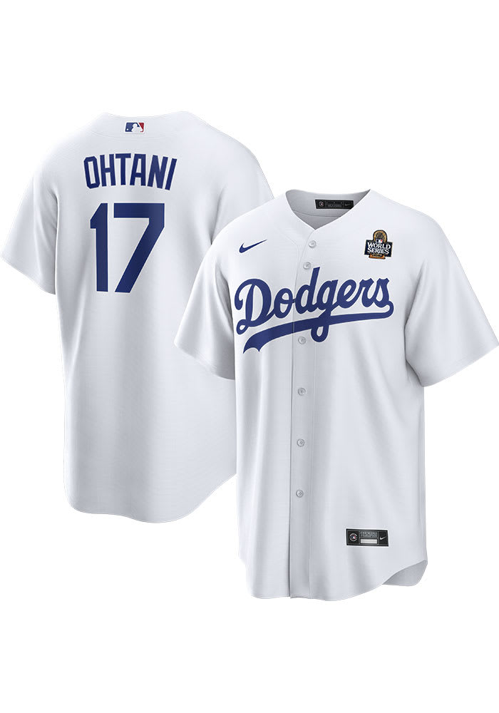 Shohei Ohtani Los Angeles Dodgers Mens Replica 2024 World Series Participant Jersey White