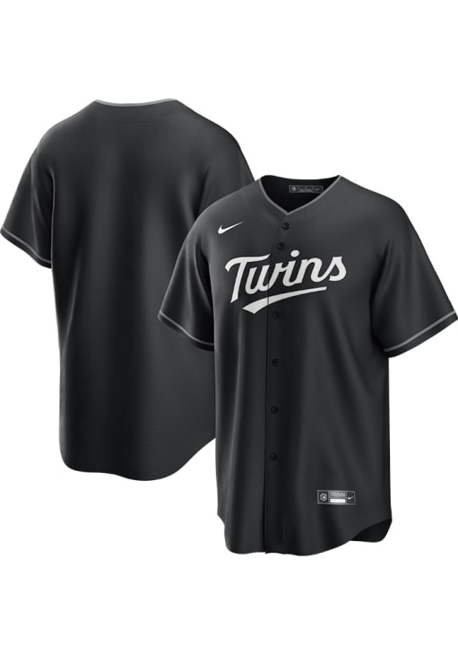 Minnesota Twins Mens Nike Replica Blank Fashion Jersey - Black