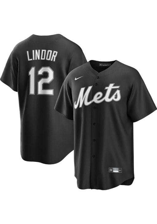 New York Mets Black Alternate Jersey Lindor Ny Mets Replica Jersey - Main Image