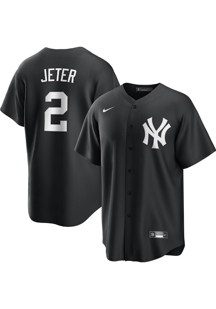 【即納&大特価】 Derek Fashion BLACK Replica Mens Yankees York New Jeter 応援ユニフォーム、ウエア