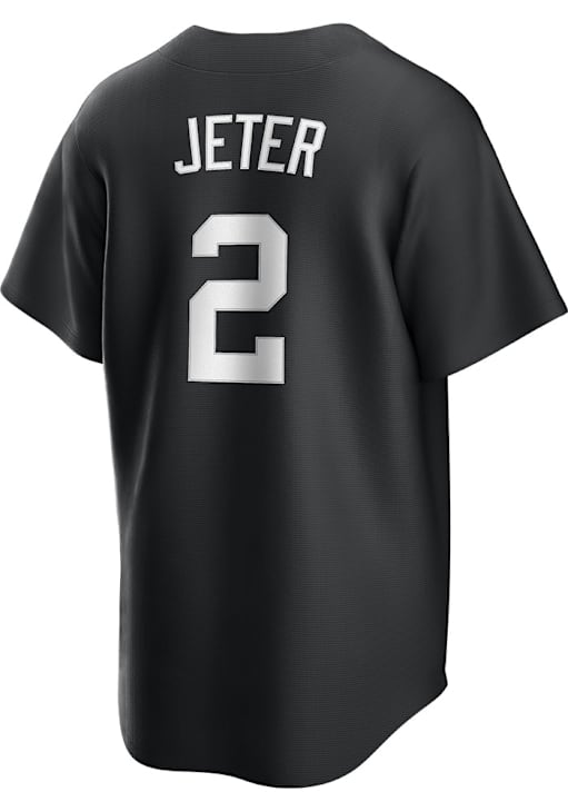 Derek Jeter New York Yankees Mens Replica BLACK Fashion Jersey