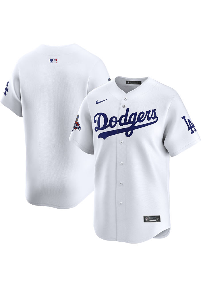 Nike Los Angeles Dodgers Mens 2024 World Series Champs Limited Baseball Jersey White