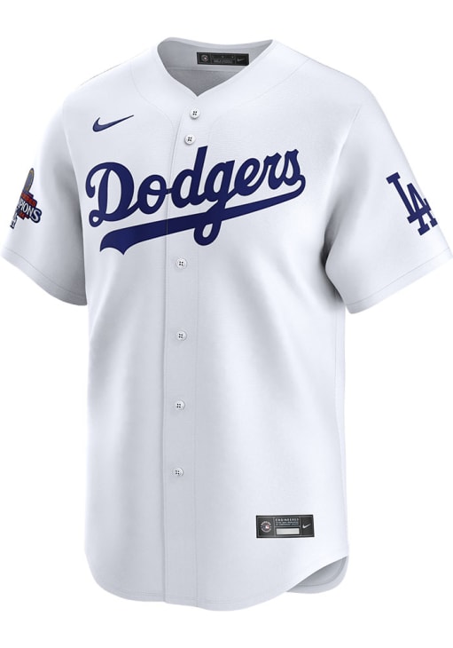 Nike Los Angeles Dodgers Mens White 2024 World Series Champs Limited Baseball Jersey