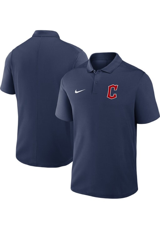 Nike Cleveland Guardians Mens Navy Blue Victory Short Sleeve Polo