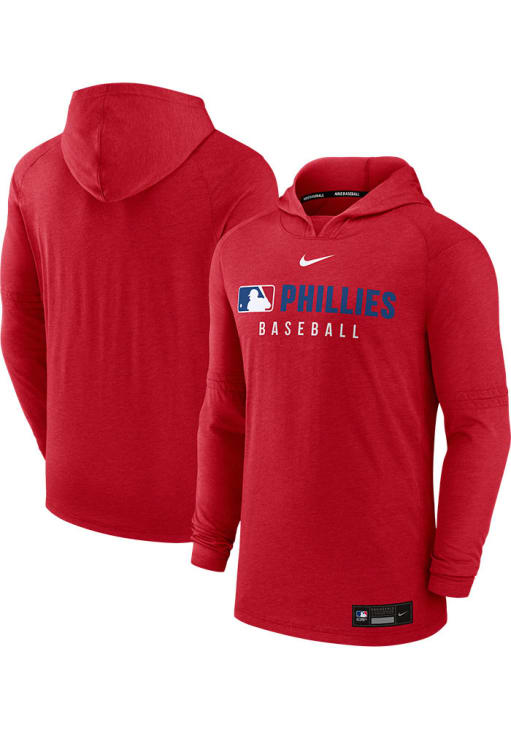Nike Philadelphia Phillies Mens Red AC Lightweight Long Sleeve Lightweight Hoodie