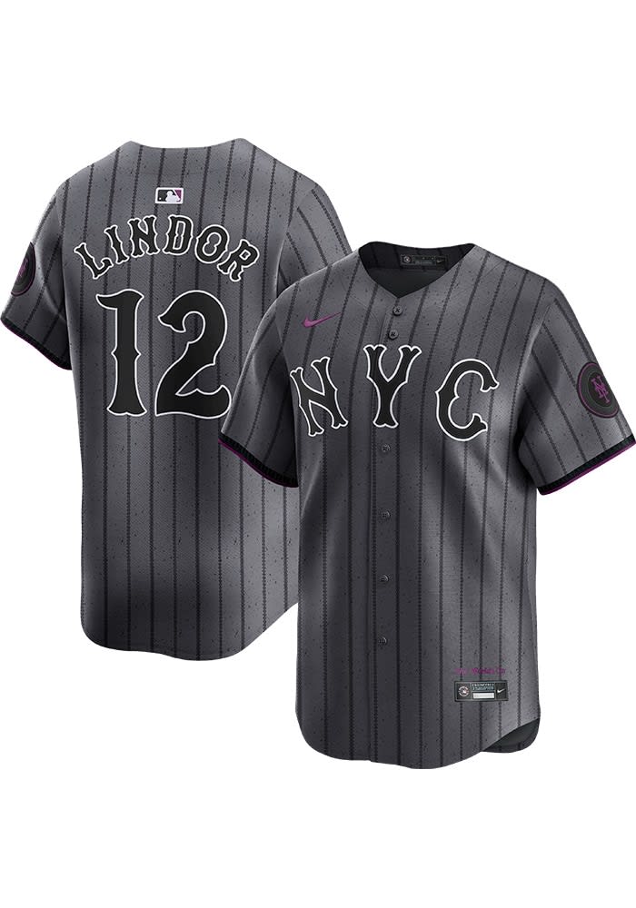 Francisco Lindor New York Mets Mens GREY City Connect Ltd Limited