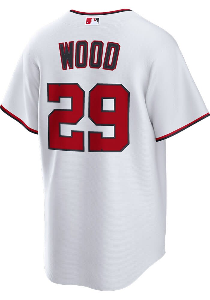 James Wood Washington Nationals Mens Replica White Home Jersey