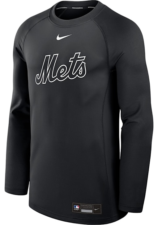 Nike New York Mets Mens Long Sleeve BLACK AC Game Time Sweatshirt