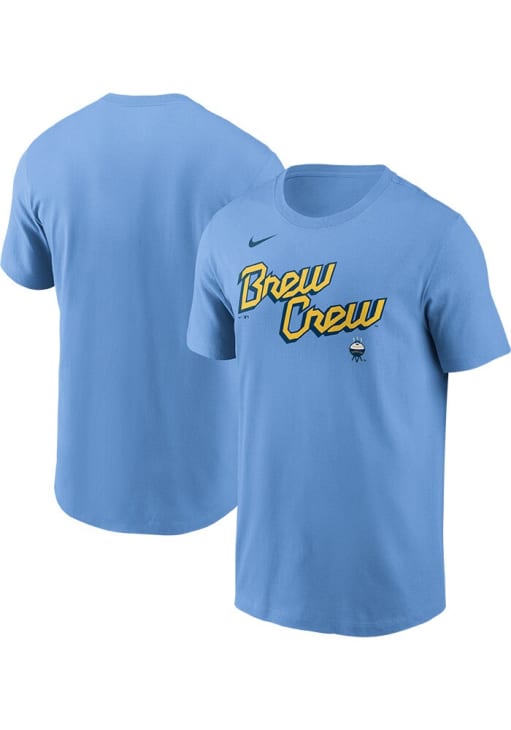 Nike Milwaukee Brewers Light Blue City Connect Short Sleeve T Shirt