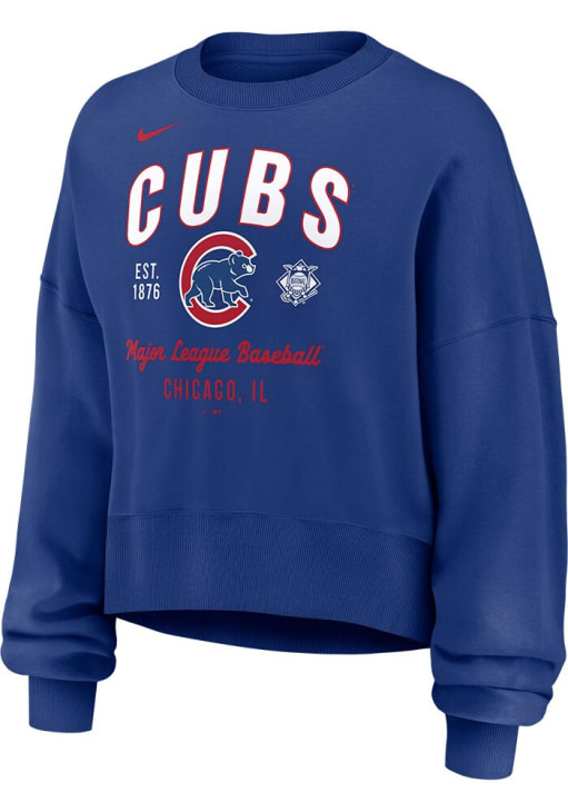 Nike Chicago Cubs Womens Blue Fangear Crew Sweatshirt