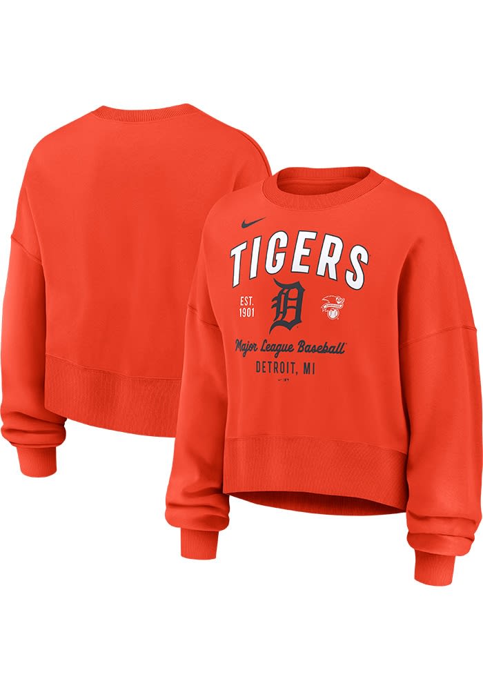 This is my sportswear×RBRG① Detroit Tigers Nike Crew Sweatshirt Womens ORANGE Fangear