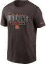 Cleveland Browns Nike Prop Of Essential T Shirt - Brown