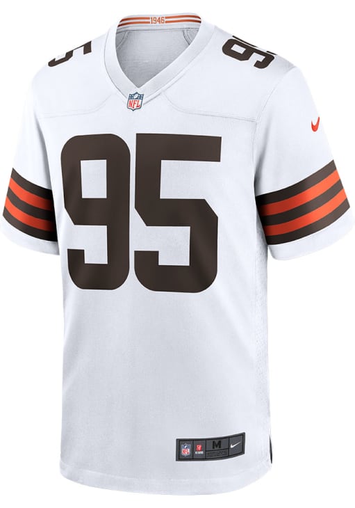 Myles Garrett  Nike Cleveland Browns White Away Game Football Jersey