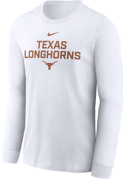 Nike Texas Longhorns White Sideline Team Issue Long Sleeve T Shirt