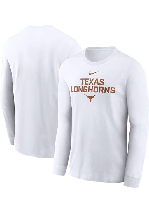 Nike Texas Longhorns White Sideline Team Issue Long Sleeve T Shirt