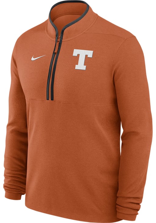 Nike Texas Longhorns Mens Burnt Orange Victory Design Long Sleeve Qtr Zip Pullover