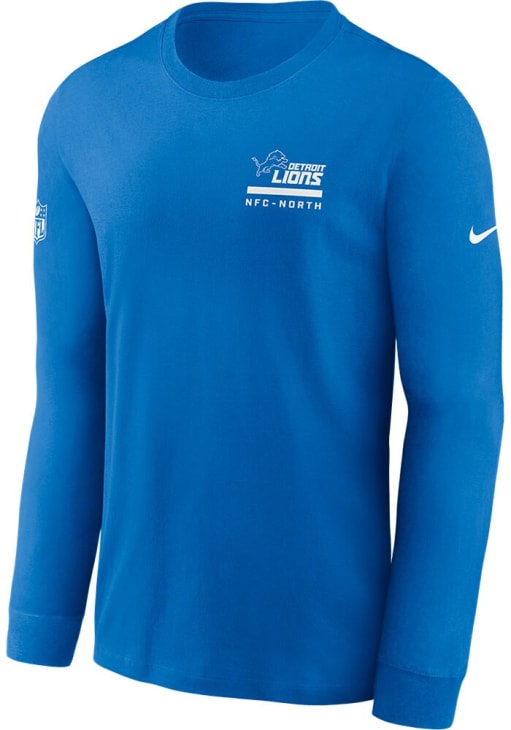 Nike Detroit Lions Blue Sideline Team Issue Long Sleeve T Shirt