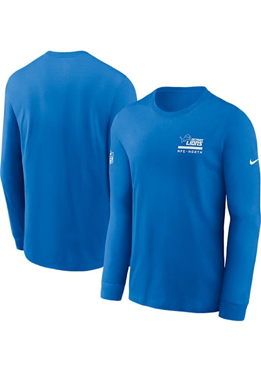 Nike Detroit Lions Blue Sideline Team Issue Long Sleeve T Shirt