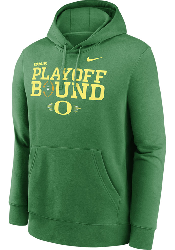 Nike Mens GREEN Oregon Ducks Football CFP Bound 2024 Hoodie