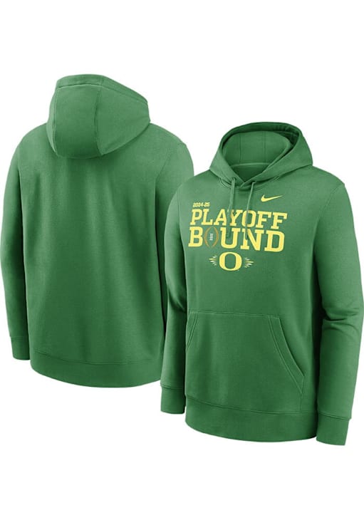 Nike Mens GREEN Oregon Ducks Football CFP Bound 2024 Hoodie