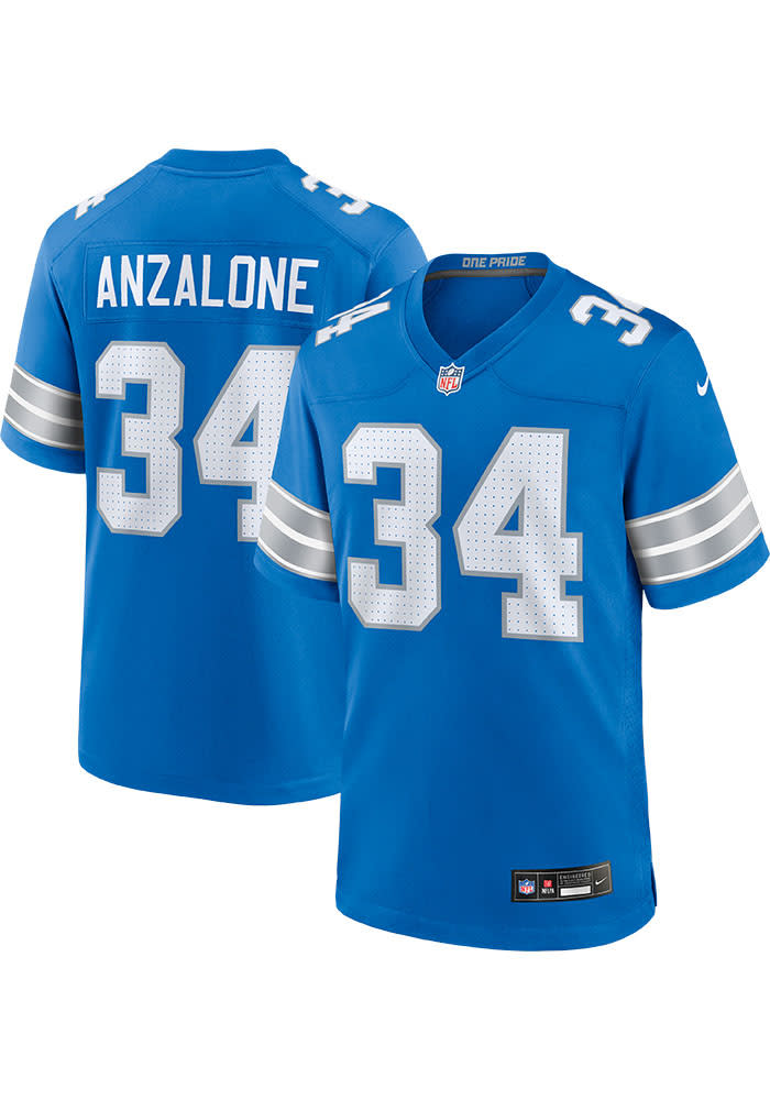 Alex Anzalone Detroit Lions BLUE Home Jersey - 173218165