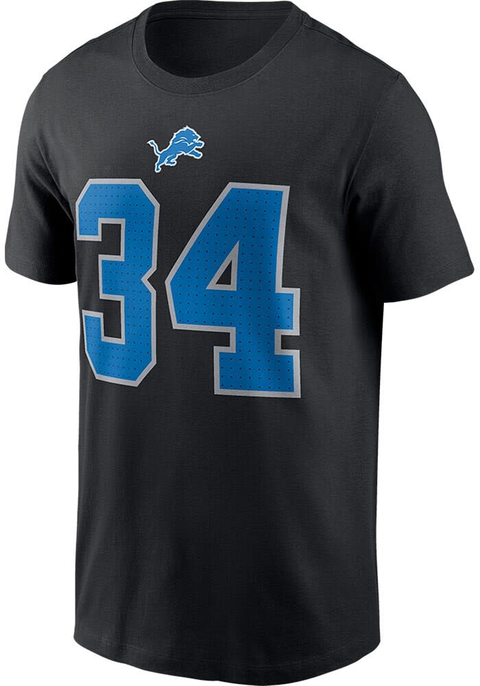 Alex Anzalone Detroit Lions BLACK Alt Short Sleeve Player T Shirt
